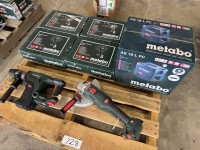 6 X Metabo Battery Powered Drills, Angle Grinder &